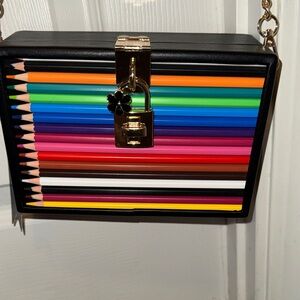 Multicolor Pencil Design Clutch